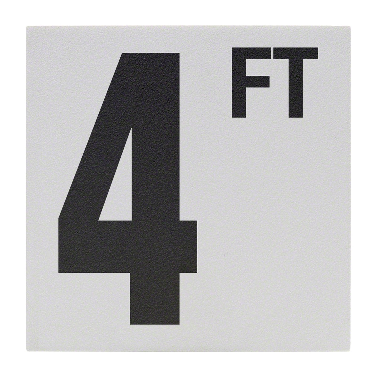 4 FT Ceramic Skid Resistant Tile Depth Marker 6 Inch x 6 Inch with 5 Inch Lettering