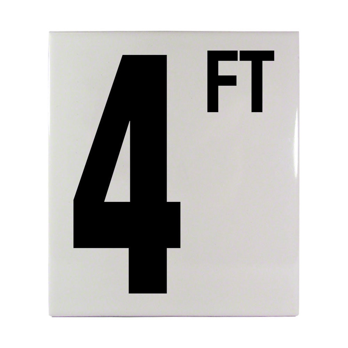 4 FT Ceramic Smooth Tile Depth Marker 6 Inch x 6 Inch with 5 Inch Lettering