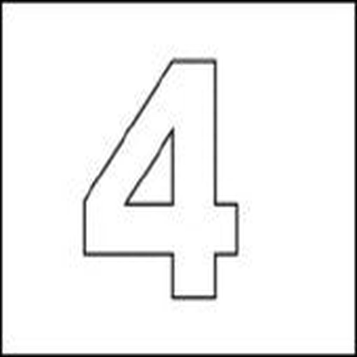 #4 Vinyl Depth Marker Stencil 6 Inch x 6 Inch with 4 Inch Lettering