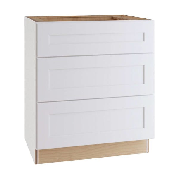 Newport 30 In. W X 24 In. D X 34.5 In. H Assembled Plywood Cooktop Base Kitchen Cabinet In Pacific White With Soft Close