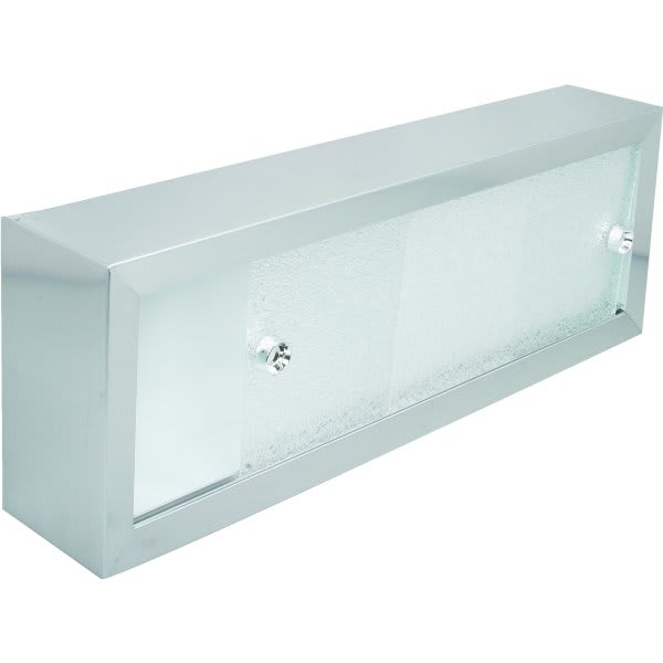 24W X 8"H Stainless Steel Cosmetic Box With Sliding Plastic Doors