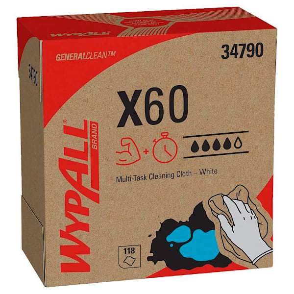 WypAll X60 White Pop-Up Wipers 126-Count/Can