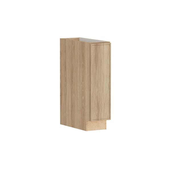Hampton Bay Designer Series Renly 9" W x 24" D x 34.5" H Assembled Slim Shaker Full Height Base Cabinet, Sandstone
