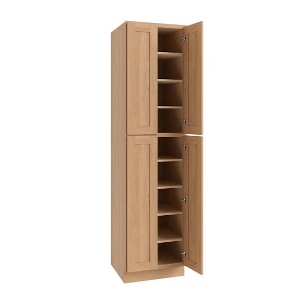 CNC Cabinetry Luxor 2 Single Door Cabinet, 24"W x 96"H x 24"D, Harvest