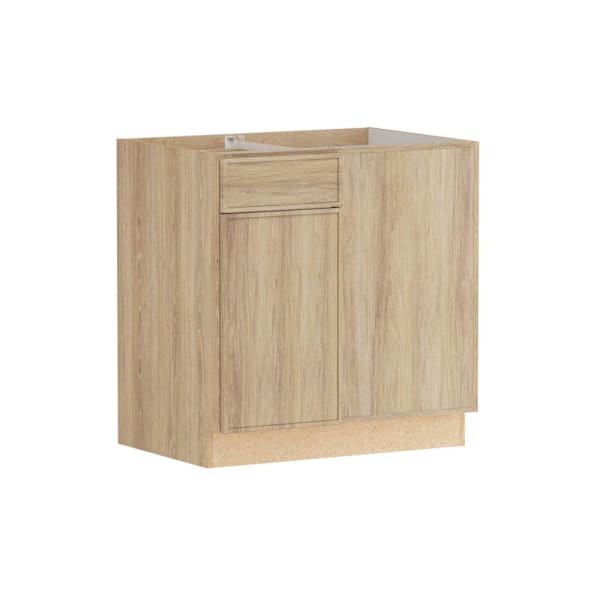 Hampton Bay Designer Series Renly 33" Wx 24" D x 34.5" H Assembled Slim Shaker Blind Base Cabinet, Sandstone