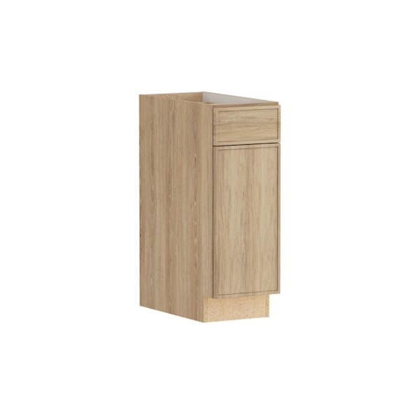 Hampton Bay Designer Series Renly 12" W x 24" D x 34.5" H Assembled Slim Shaker Base Cabinet, Sandstone