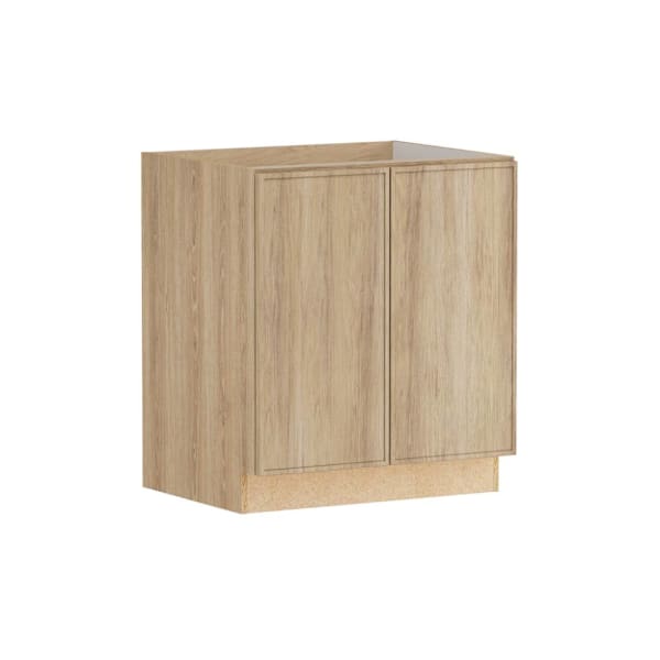 Hampton Bay Designer Series Renly 30" W x 24" D x 34.5" H Assembled Slim Shaker Full Height Base Cabinet, Sandstone