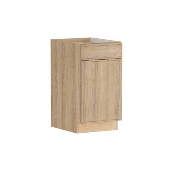 Hampton Bay Designer Series Renly 18" W x 24" D x 34.5" H Assembled Slim Shaker Base Cabinet, Sandstone
