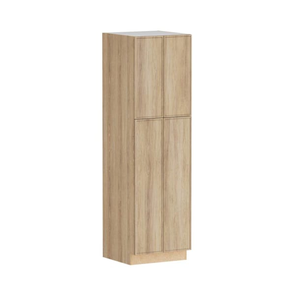 Hampton Bay Designer Series Renly 24" W x 24" D x 84" H Assembled Slim Shaker Pantry Cabinet, Sandstone