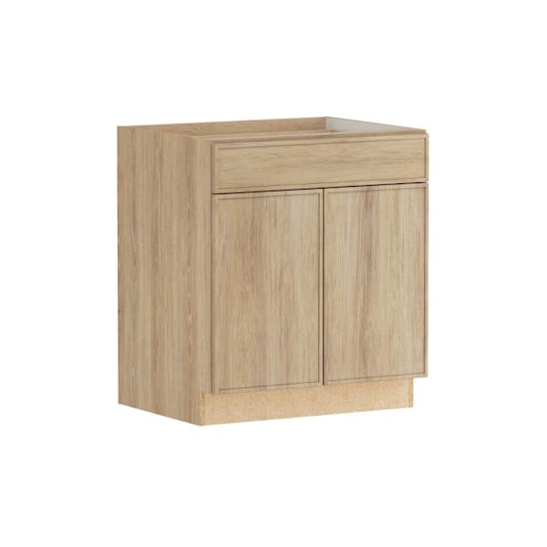 Hampton Bay Designer Series Renly 30" W x 24" D x 34.5" H Assembled Slim Shaker Base Cabinet, Sandstone