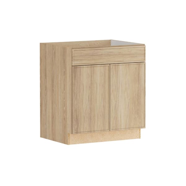 Hampton Bay Designer Series Renly 30" W x 24" D x 34.5" H Assembled Slim Shaker Sink Base Cabinet, Sandstone