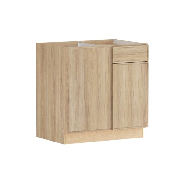 Hampton Bay Designer Series Renly 33" W x 24" D x 34.5" H Assembled Slim Shaker Blind Base Cabinet, Sandstone