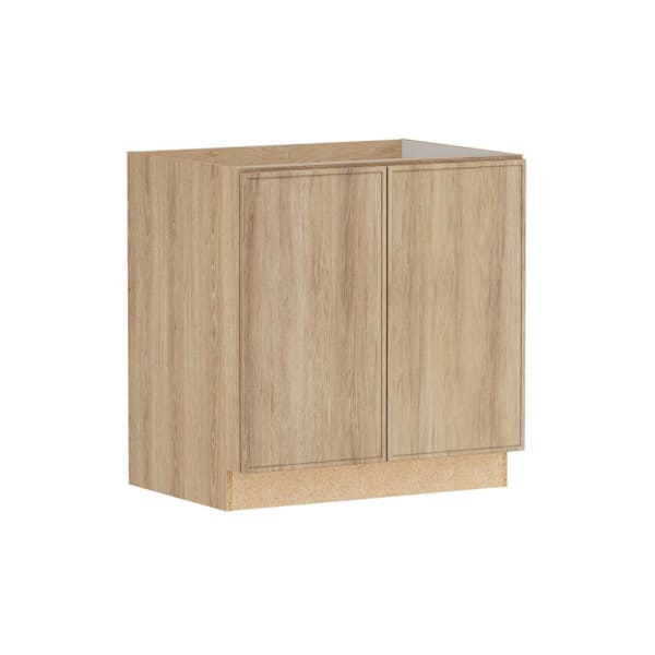 Hampton Bay Designer Series Renly 33" W x 24" D x 34.5" H Assembled Slim Shaker Full Height Base Cabinet, Sandstone