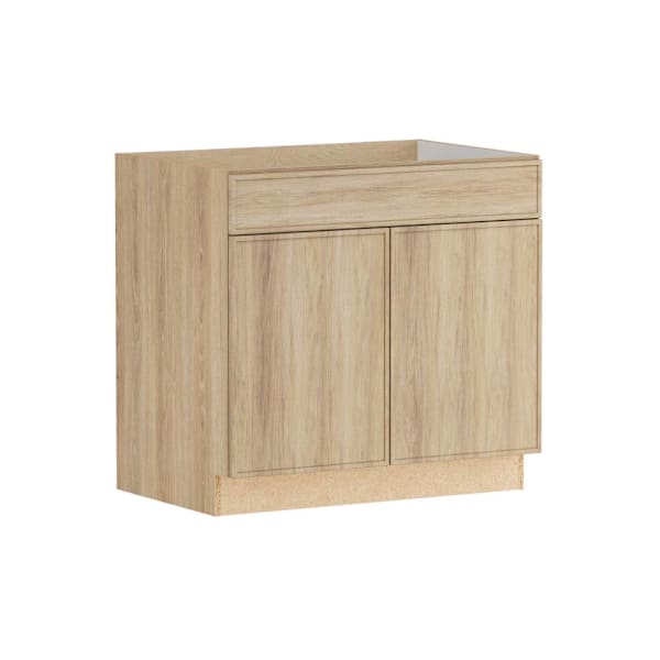Hampton Bay Designer Series Renly 36" W x 24" D x 34.5" H Assembled Slim Shaker Base Cabinet, Sandstone