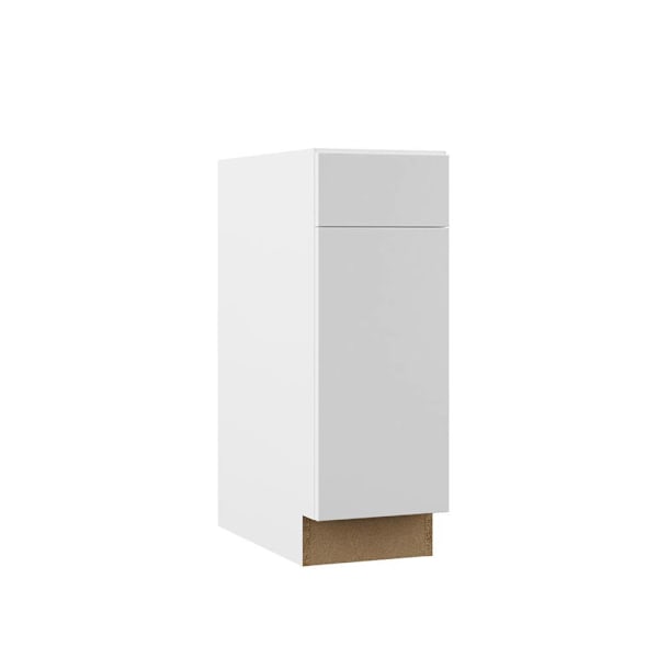 Hampton Bay Designer Series Edgeley 12" W x 24" D x 34.5" H Assembled Slab Base Cabinet, White
