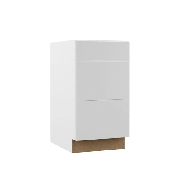 Hampton Bay Designer Series Edgeley 18" W x 24" D x 34.5" H Assembled Slab Drawer Base Cabinet, White