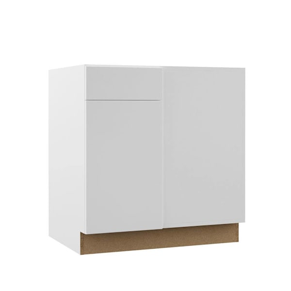 Hampton Bay Designer Series Edgeley 33" Wx 24" D x 34.5" H Assembled Slab Blind Base Cabinet, White