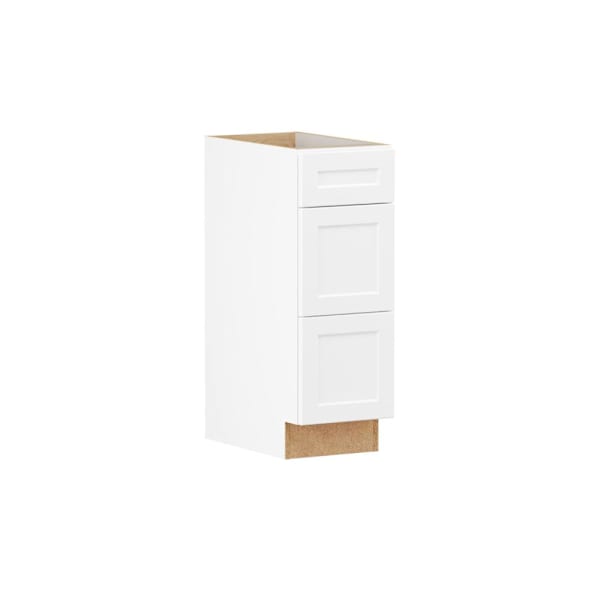 Hampton Bay Designer Series Melvern 12" W x 21" D x 34.5" H Assembled Shaker Vanity Drawer Base, White