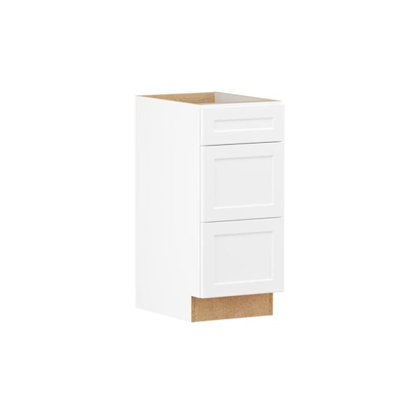 Hampton Bay Designer Series Melvern 15" W x 21" D x 34.5" H Assembled Shaker Vanity Drawer Base, White