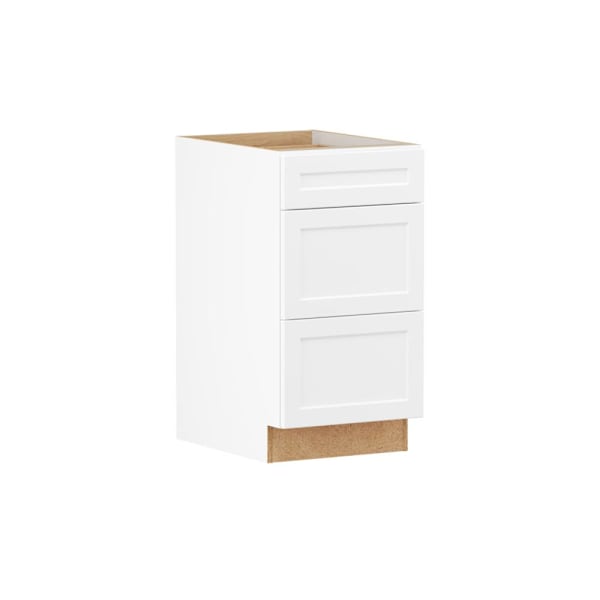 Hampton Bay Designer Series Melvern 18" W x 24" D x 34.5" H Assembled Shaker Drawer Base Cabinet, White