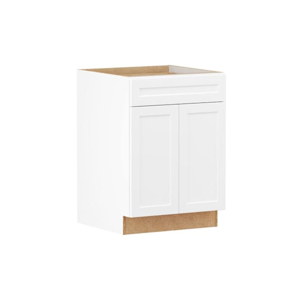 Hampton Bay Designer Series Melvern 24" W x 24" D x 34.5" H Assembled Shaker Base Cabinet, White