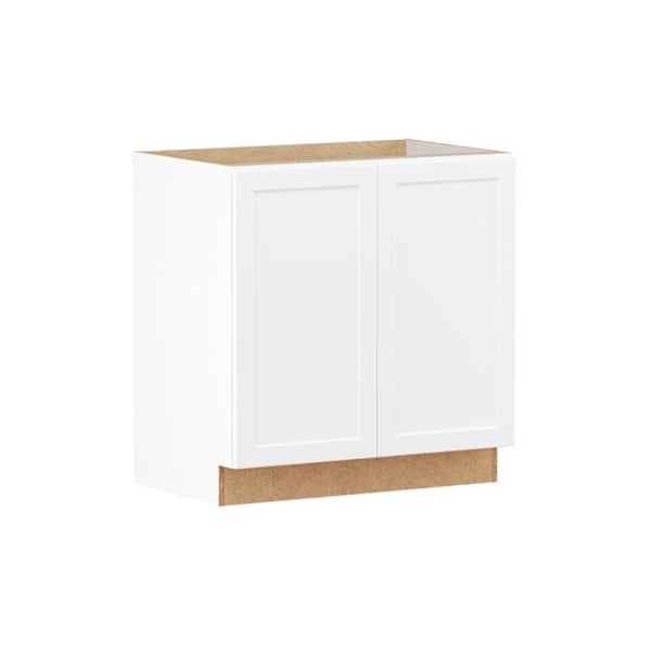 Hampton Bay Designer Series Melvern 33" W x 21" D x 34.5" H Assembled Shaker Vanity Base Cabinet, White