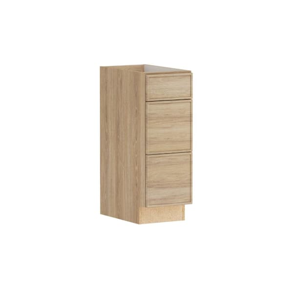 Hampton Bay Designer Series Renly 12" W x 21" D x 34.5" H Assembled Slim Shaker Drawer Base Cabinet, Sandstone