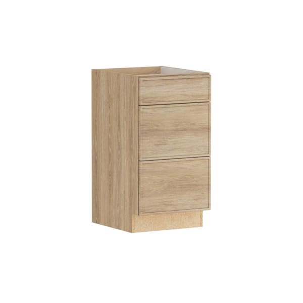 Hampton Bay Designer Series Renly 18" W x 21" D x 34.5" H Assembled Slim Shaker Drawer Base Cabinet, Sandstone