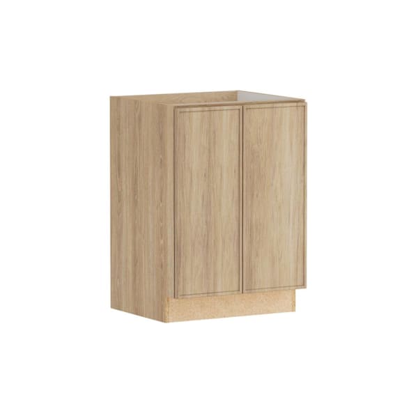 Hampton Bay Designer Series Renly 24" W x 21" D x 34.5" H Assembled Slim Shaker Vanity Base Cabinet, Sandstone