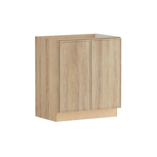 Hampton Bay Designer Series Renly 30" W x 21" D x 34.5" H Assembled Slim Shaker Vanity Base Cabinet, Sandstone