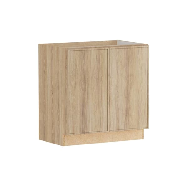 Hampton Bay Designer Series Renly 33" W x 21" D x 34.5" H Assembled Slim Shaker Vanity Base Cabinet, Sandstone