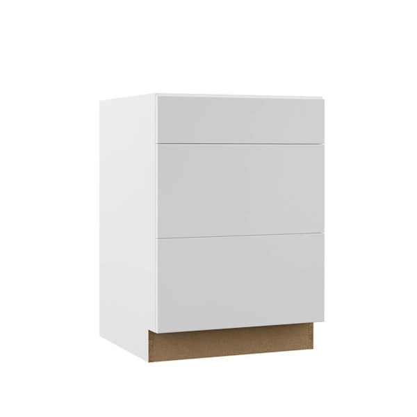 Hampton Bay Designer Series Edgeley 24" W x 24" D x 34.5" H Assembled Slab Drawer Base Cabinet, White