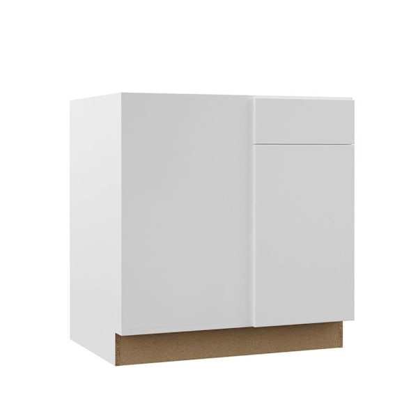 Hampton Bay Designer Series Edgeley 33" W x 24" D x 34.5" H Assembled Slab Blind Base Cabinet, White