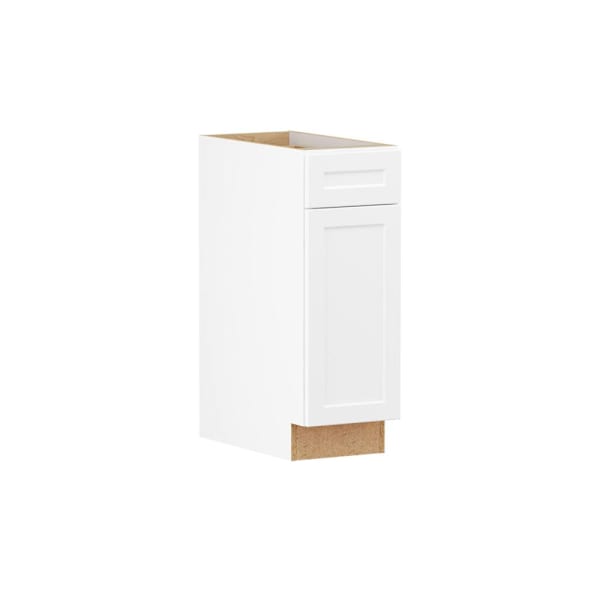 Hampton Bay Designer Series Melvern 12" W x 24" D x 34.5" H Assembled Shaker Base Cabinet, White