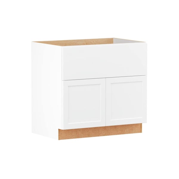 Hampton Bay Designer Series Melvern 36" W x 24" D x 34.5" H Assembled Shaker Accessible Sink Base Cabinet, White
