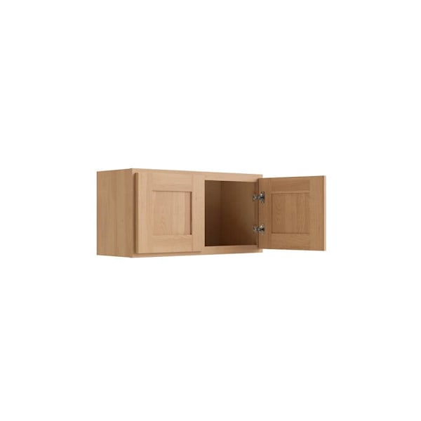 CNC Cabinetry Luxor Double Door Wall Cabinet 36"W x 15"H x 12"D, Harvest