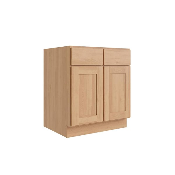 CNC Cabinetry Luxor Double Door Base Cabinet, 2 Pull Out, 33"W, Harvest