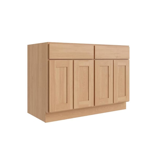 CNC Cabinetry Luxor Double Door Base Cabinet, 2 Pull Out, 48"W, Harvest