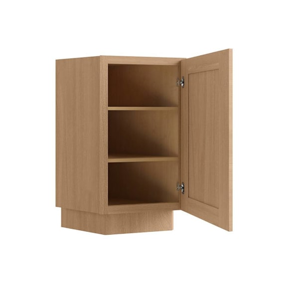 CNC Cabinetry Luxor Single Reversible Door Angle Base Cabinet, 12"W, Harvest