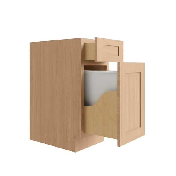 CNC Cabinetry Luxor Trash Base Cabinet, 5 Piece, 15"W x 34.5"H x 24"D, Harvest