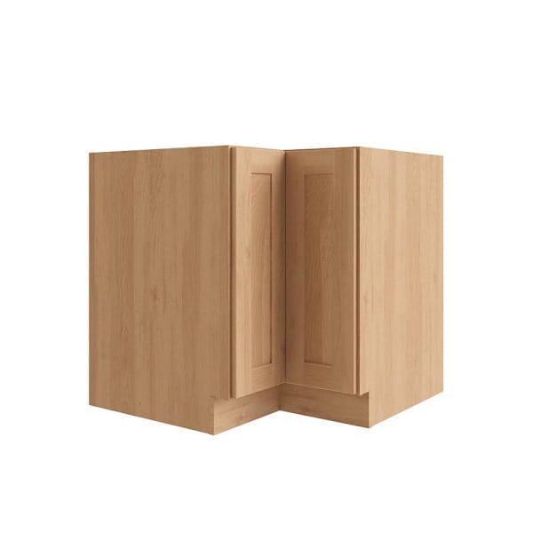CNC Cabinetry Luxor Left Corner Base Cabinet With Lazy Susan, 36"W, Harvest