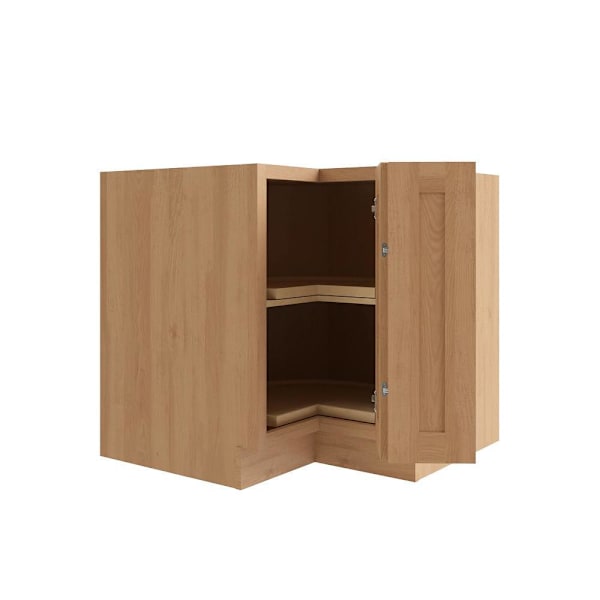 CNC Cabinetry Luxor Corner Base Cabinet With Lazy Susan, 36"W, Harvest
