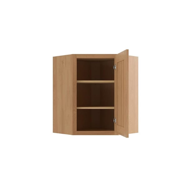 CNC Cabinetry Luxor Diagonal Corner Wall Cabinet, 24"W x 36"H, Harvest