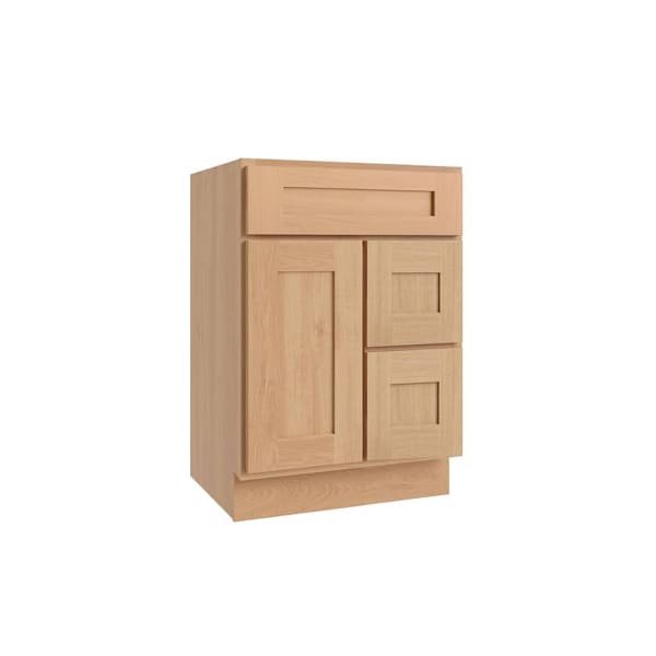 CNC Cabinetry Luxor Single Door Sink Base Cabinet, 2 Drawer 5 Piece 30"W Harvest