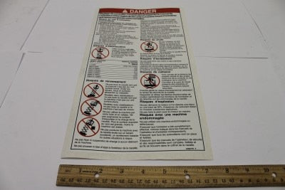 Genie Part # 43091FRGT – Decal, Danger, General Safety