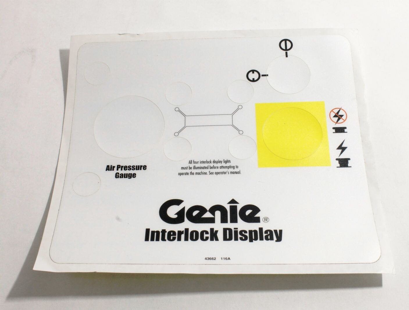 Genie Part # 43662GT – Decal, Interlock Display, DPLSAIR