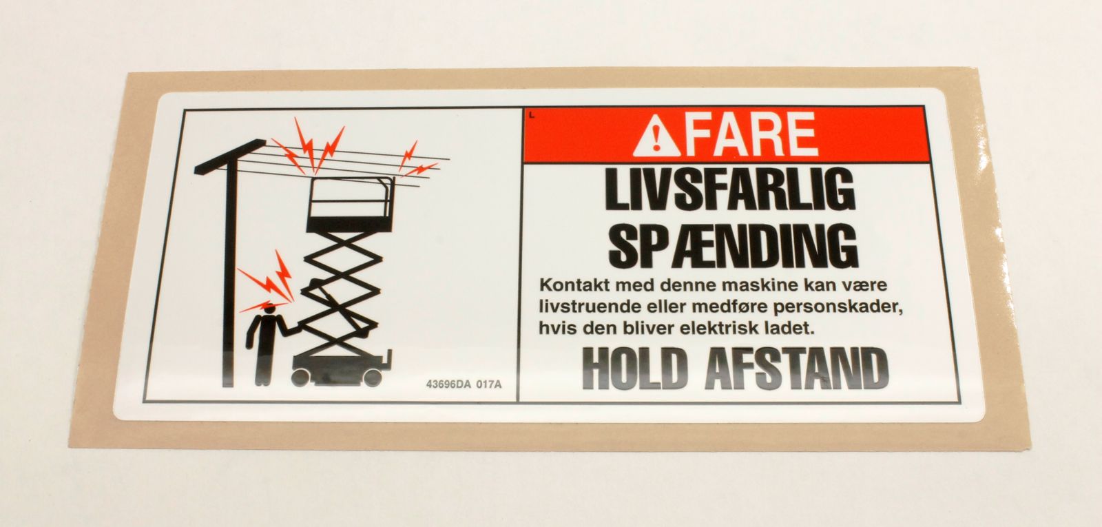 Genie Part # 43696DAGT – Decal,Danger,Elec Hazard,GS
