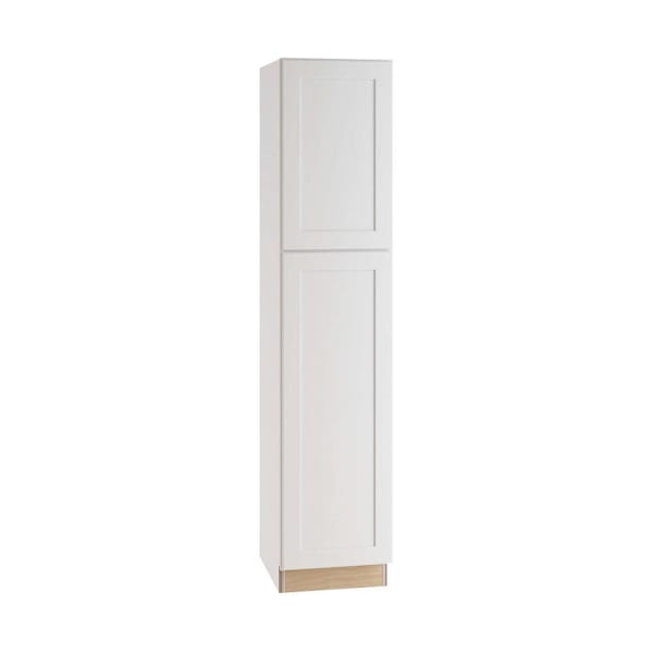 Newport 18 In. W X 24 In. D X 84 In. H Assembled Plywood Pantry Kitchen Cabinet In Pacific White With Soft Close LH