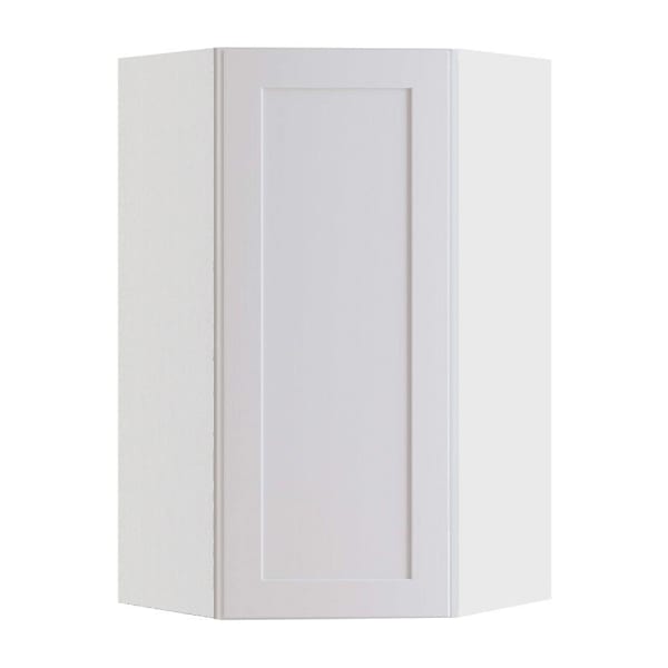 Newport Pacific White Plywood Shaker Assembled Angle Corner Kitchen Cabinet Sft Cls L 20 In W X 12 In D X 36 In H