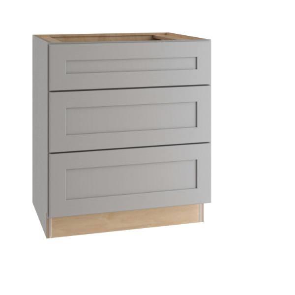 Newport 24 In. W X 24 In. D X 34.5 In. H Assembled Plywood Drawer Base Kitchen Cabinet In Pearl Gray With Soft Close